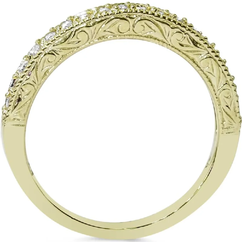 1/2ct Yellow Gold Diamond Vintage Wedding Ring