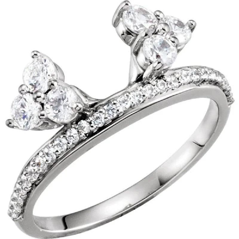 1/3CT Diamond Ring Wrap Style Wedding Ring White Gold