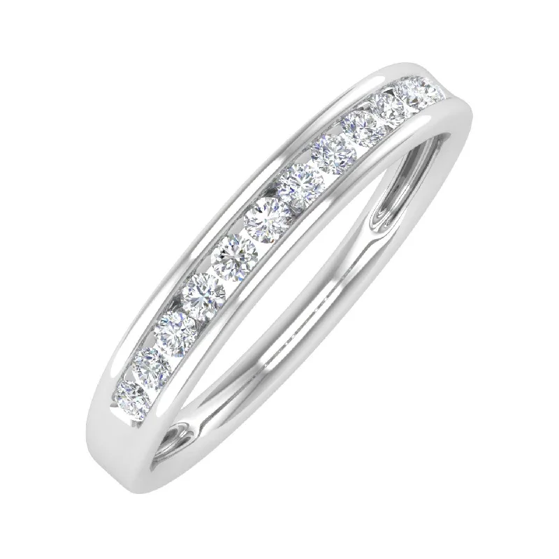 1/4 Carat Channel Set Diamond Wedding Band Ring in Gold