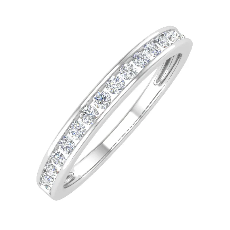 1/4 Carat Channel Set Round Diamond Wedding Band Ring in Gold