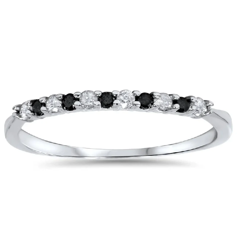 1/4ct Black & White Diamond Wedding Anniversary Ring