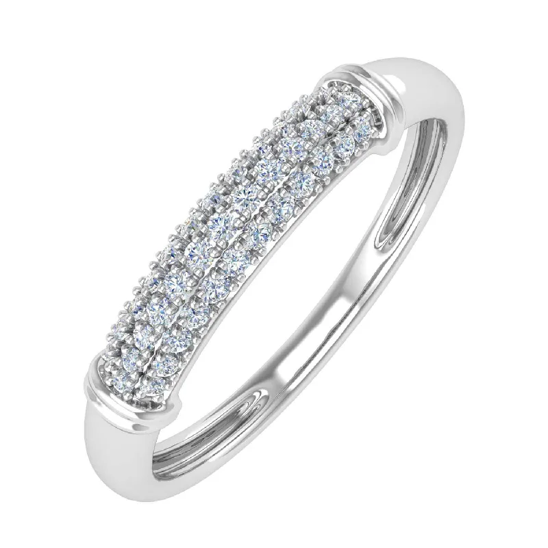 1/5 Carat Pave Set Diamond Wedding Band Ring in Gold