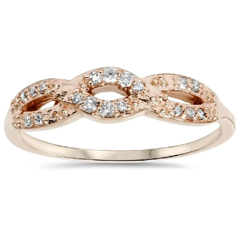 1/5ct Diamond Infinity Ring Rose Gold