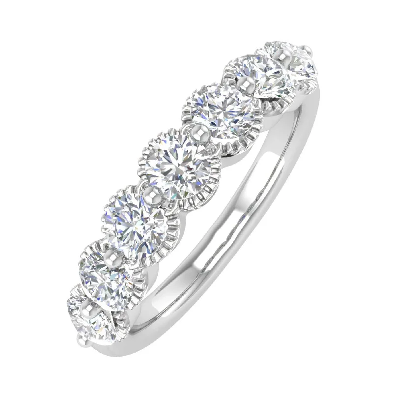 1 Carat 7-Stone Diamond Wedding Band Ring in Gold