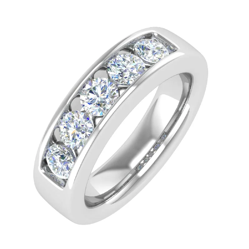 1 Carat (ctw) 5-Stone Channel Set Diamond Wedding Band Ring in Gold