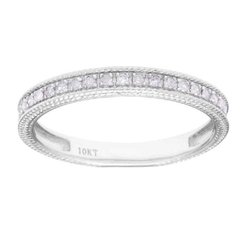 10k White Gold 1/6ct TDW Diamond Wedding Band