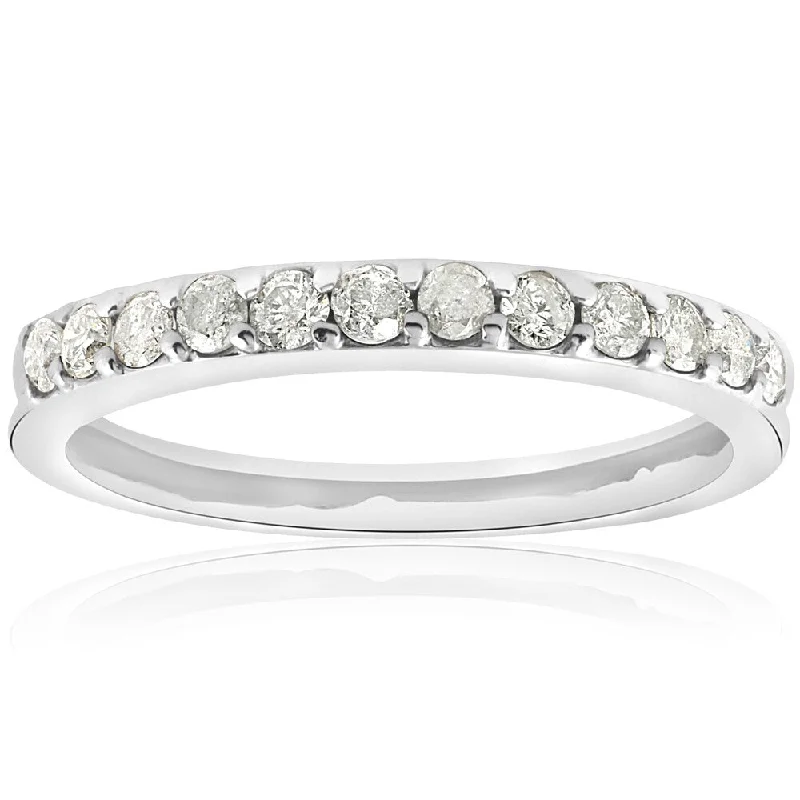 14k White Gold 1/2 ct TDW Diamond Wedding Anniversary Ring (I-J,I2-I3)