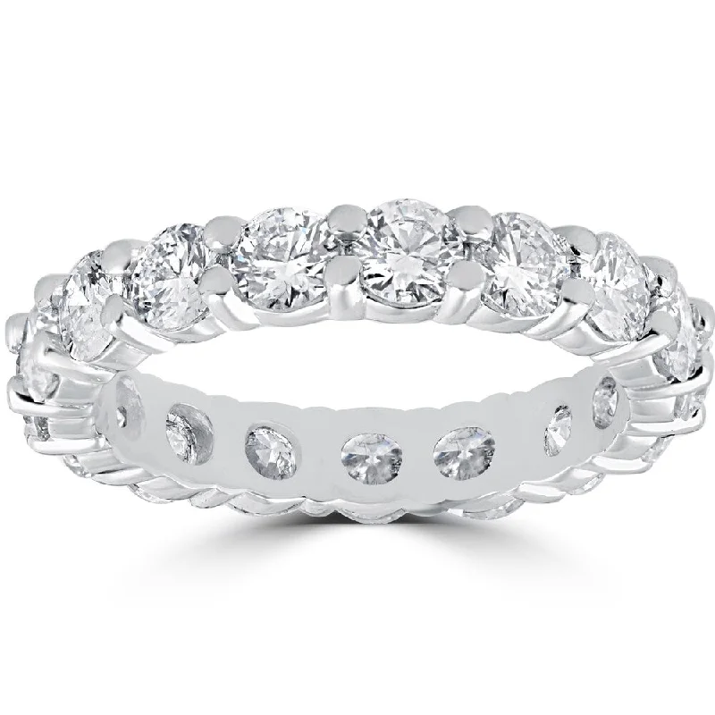 14k White Gold 2.70 ct TDW Diamond Eternity Eco Friendly Lab Grown Womens Wedding Ring