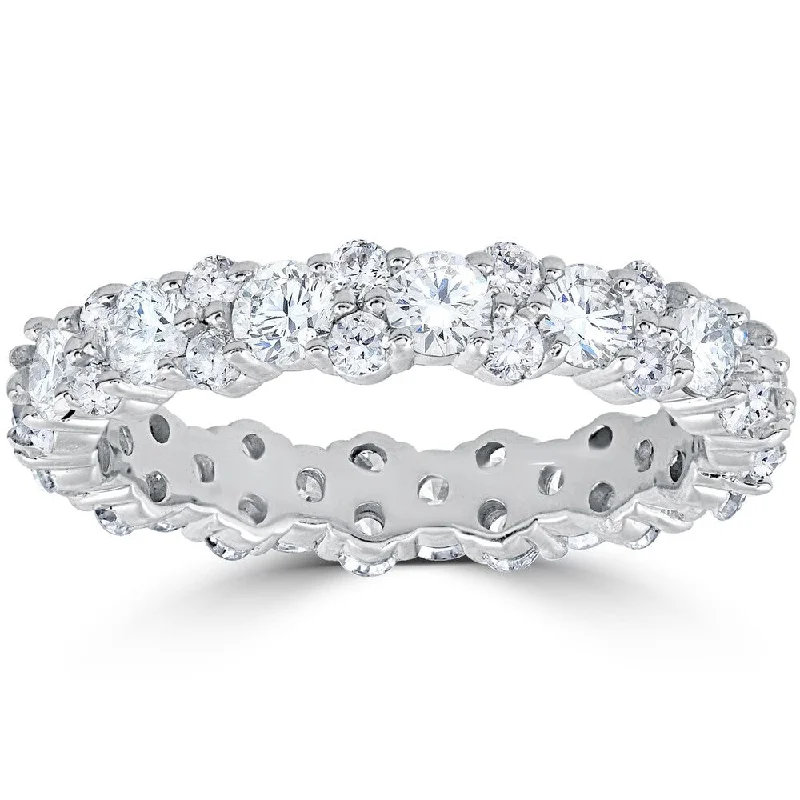 14k White Gold 2 ct TDW Diamond Wedding Ring Womens Anniversary Stackable Band