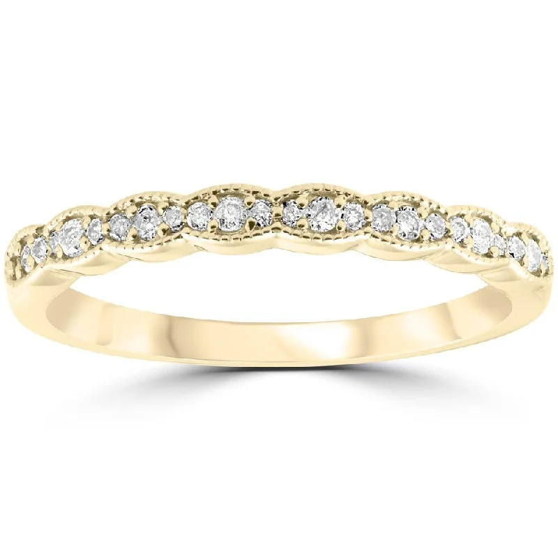 14k Yellow Gold 1/4ct TDW Diamond Stackable Wedding Ring