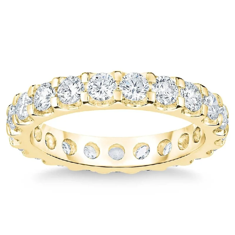 14k Yellow Gold 2 Ct Diamond Eternity Ring Lab Grown (G/H,VS)