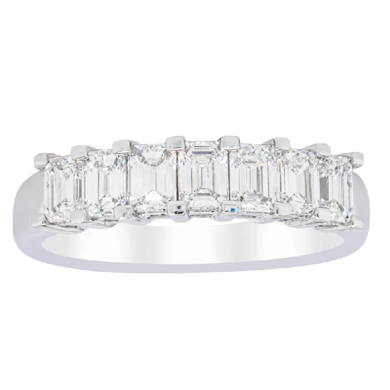 18ct White Gold 1.35ct Emerald Cut Diamond Asra Ring