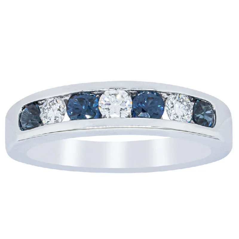 18ct White Gold .50ct Sapphire & Diamond Tigris Ring