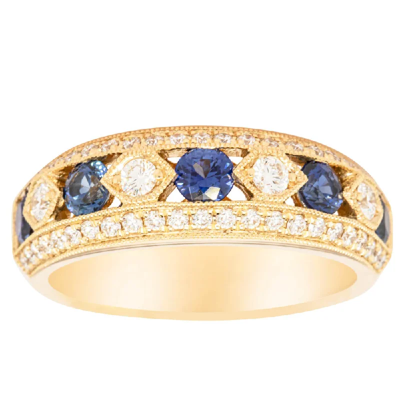 18ct Yellow Gold Sapphire & Diamond Cecelia Ring