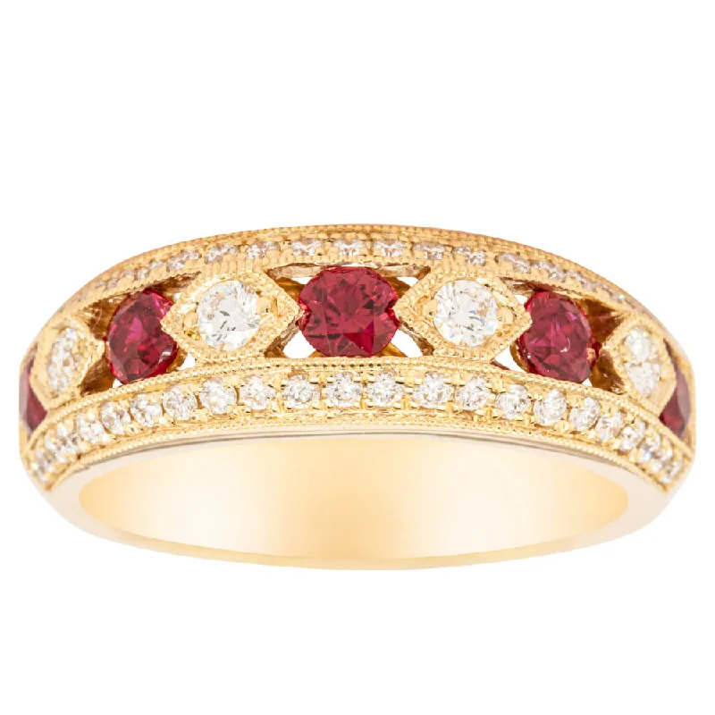 18ct Yellow Gold Ruby & Diamond Cecelia Ring