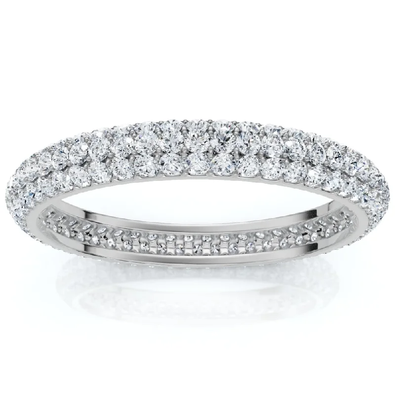 1Ct Pave Diamond Eternity Ring Gold Lab Grown