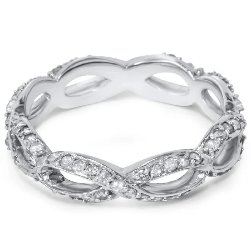 3/4ct Diamond Infinity Eternity Ring White Gold