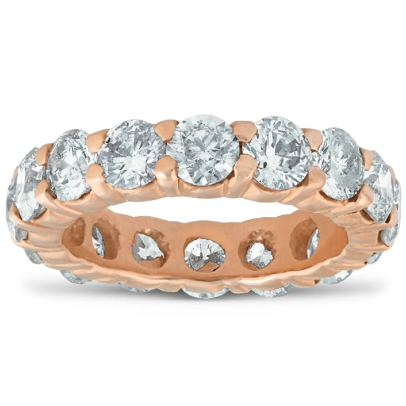 5 ct Diamond Eternity Ring Rose Gold Womens Wedding Anniversary Band