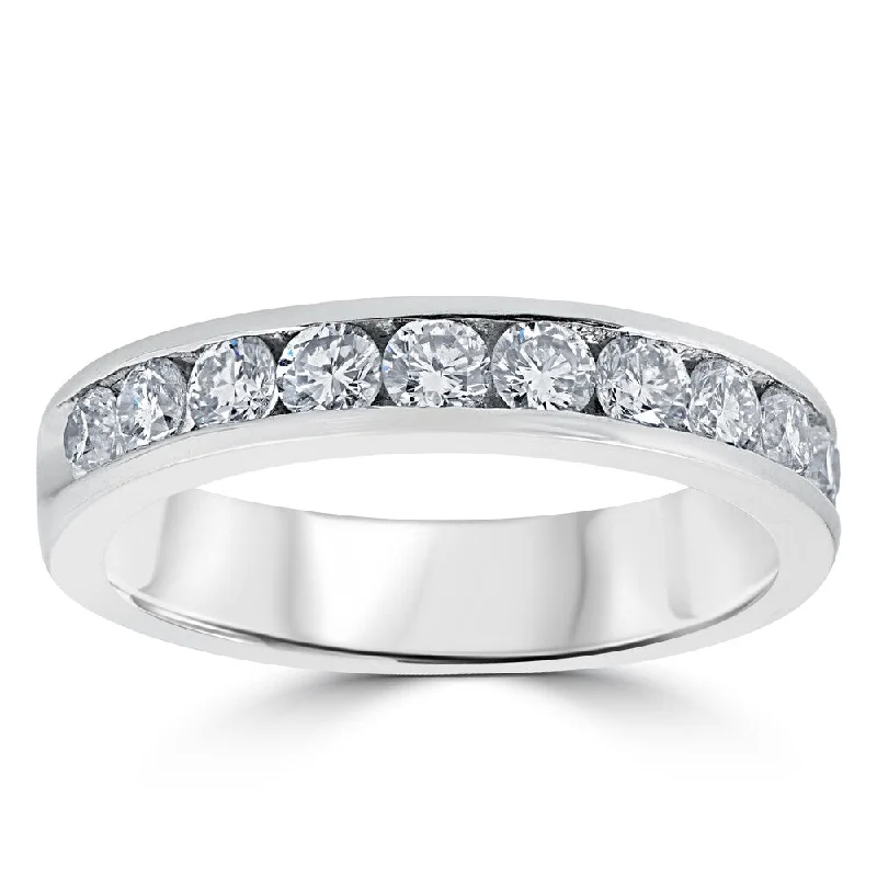 950 Platinum 1 ct TDW Diamond Channel Set Wedding Ring - White