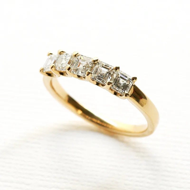 Annello by Kobelli Willa 14k Solid Gold 1-1/4ct TDW Asscher LG Diamond U-Prong Wedding Ring