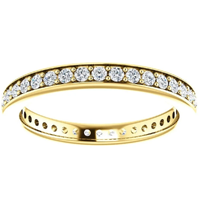 EX3 14k Yellow Gold 1/2 Ct TDW Diamond Eternity Wedding Ring Lab Grown (G-H/VS1-VS2)