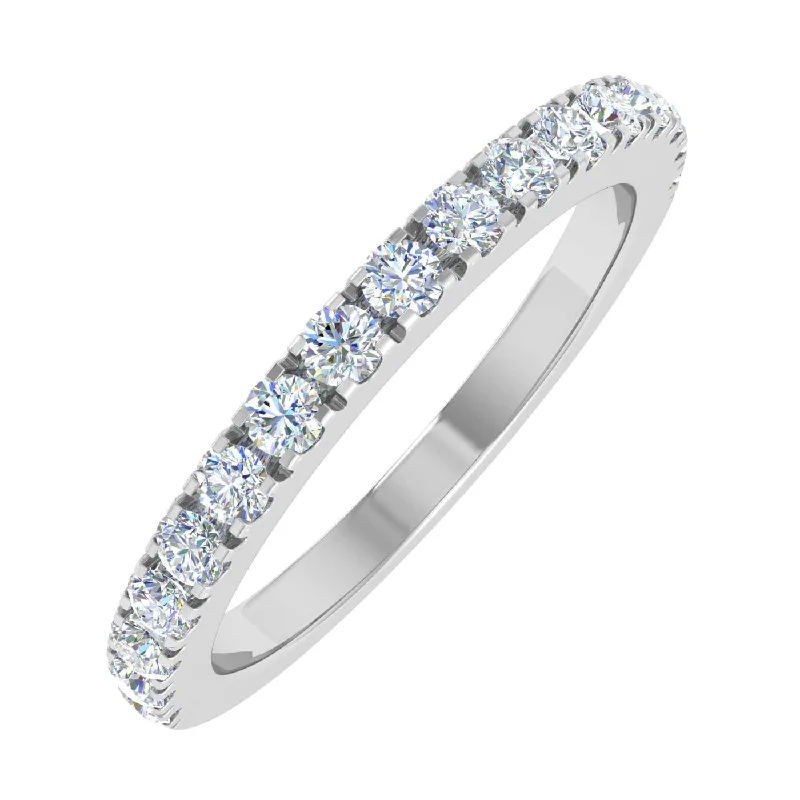 Gold Diamond Semi-Eternity Wedding Band Ring (0.40 Carat)