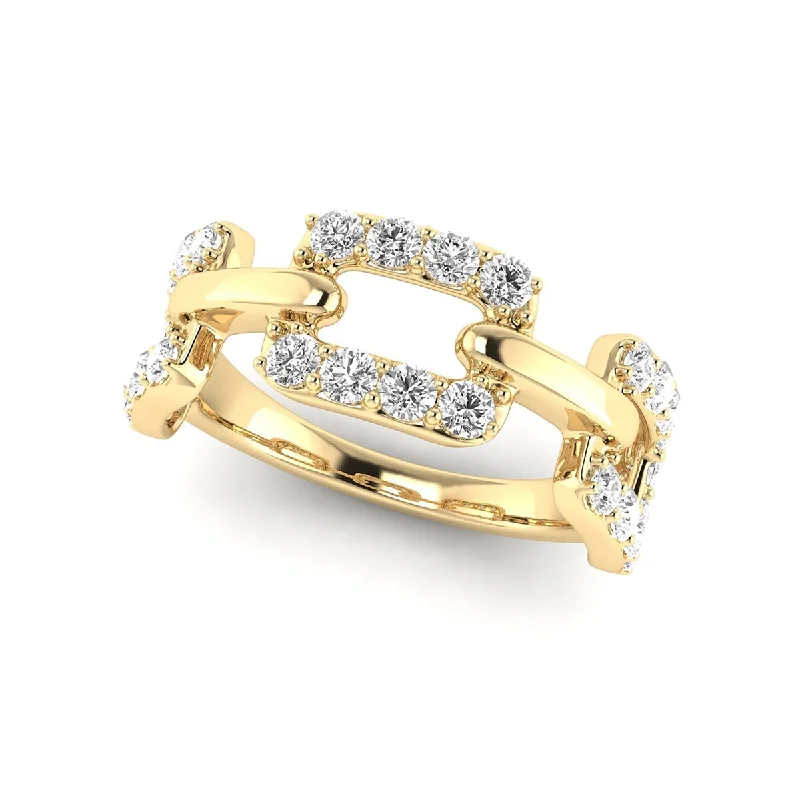 Marquee Jewels 3/4 Carat TW Diamond Link Wedding Band in 14K Yellow Gold - White