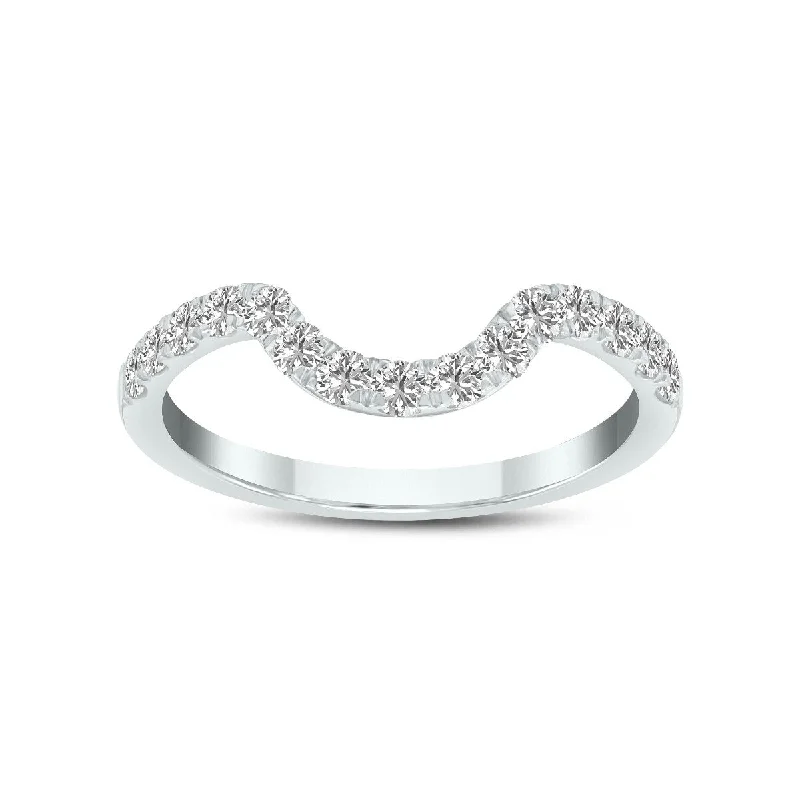 Marquee Jewels 5/8 Carat TW Round Lab Grown Diamond Wedding Band in 14K White Gold