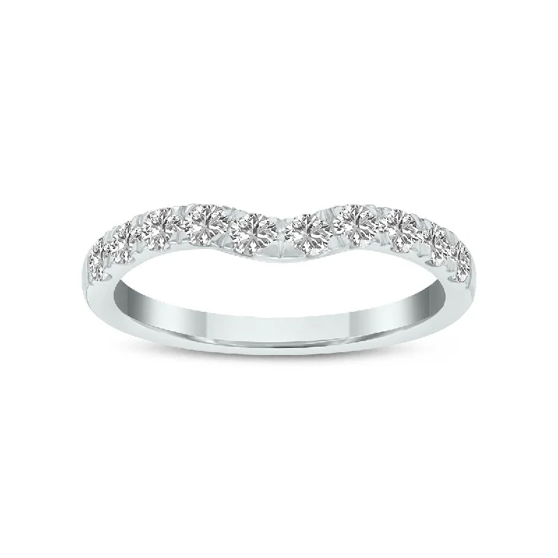 Marquee Jewels Almost 3/4 Carat TW Round Lab Grown Diamond Wedding Band in 14K White Gold