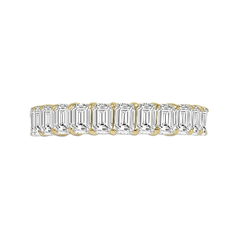 Marquee Jewels Emerald Cut Lab Grown Diamond Eternity Band in 14K Yellow Gold (12 Carat TW)