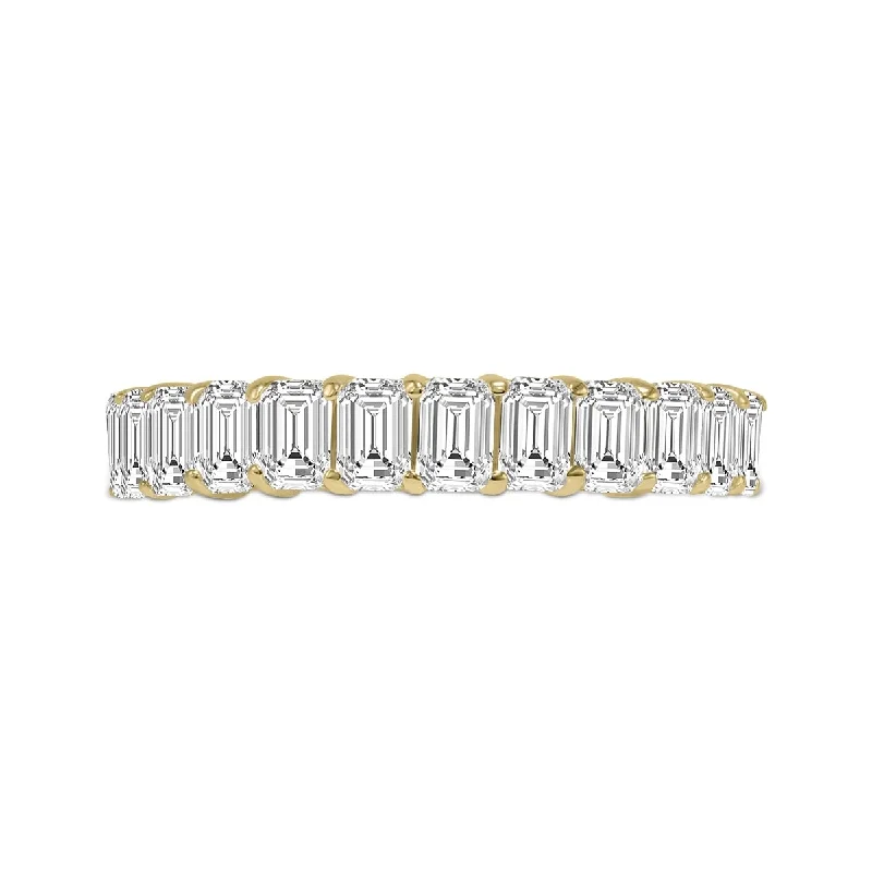 Marquee Jewels Emerald Cut Lab Grown Diamond Eternity Band in 14K Yellow Gold (15 Carat TW)