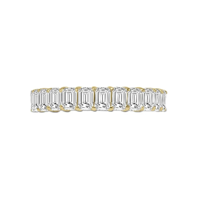 Marquee Jewels Emerald Cut Lab Grown Diamond Eternity Band in 14K Yellow Gold (2.90 Carat TW)