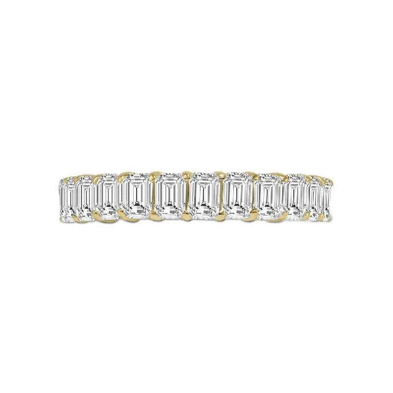 Marquee Jewels Emerald Cut Lab Grown Diamond Eternity Band in 14K Yellow Gold (3.38 Carat TW)