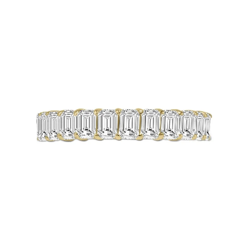 Marquee Jewels Emerald Cut Lab Grown Diamond Eternity Band in 14K Yellow Gold (3.75 Carat TW)