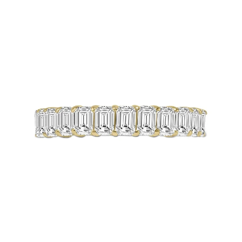 Marquee Jewels Emerald Cut Lab Grown Diamond Eternity Band in 14K Yellow Gold (4.80 Carat TW)