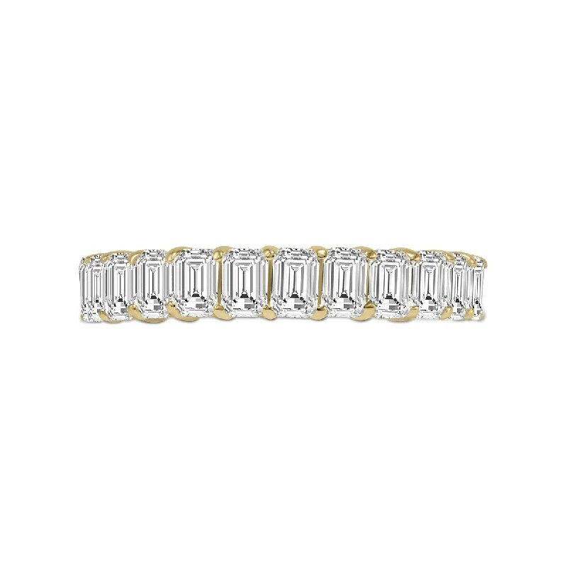 Marquee Jewels Emerald Cut Lab Grown Diamond Eternity Band in 14K Yellow Gold (5.50 Carat TW)