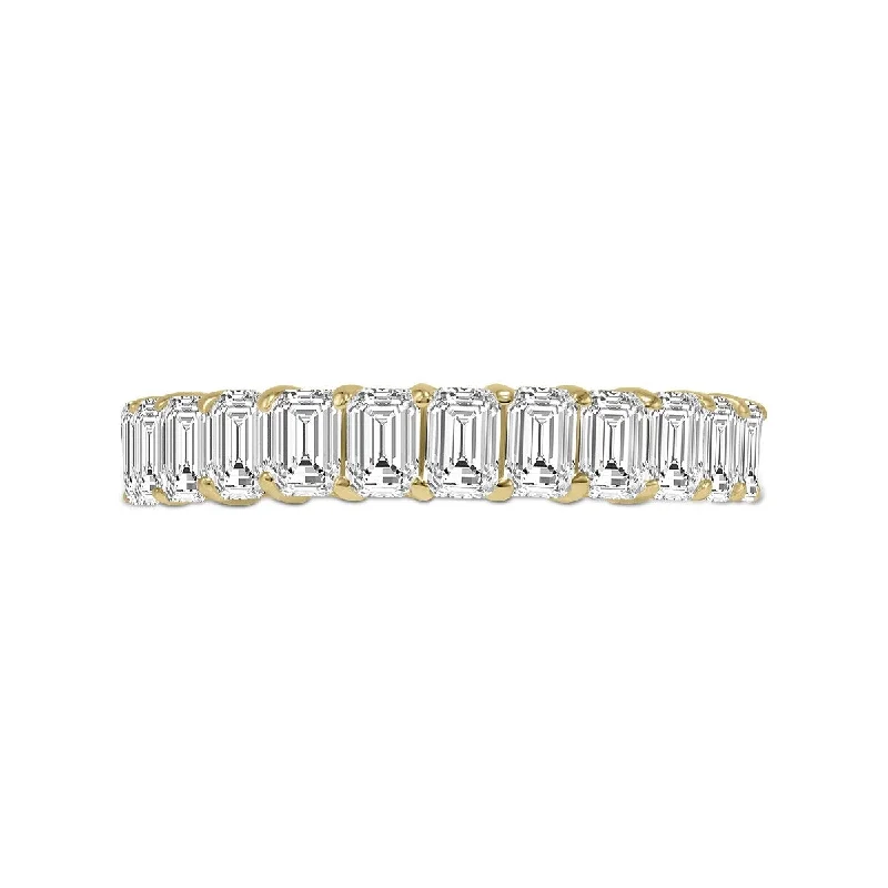 Marquee Jewels Emerald Cut Lab Grown Diamond Eternity Band in 14K Yellow Gold (6.30 Carat TW)