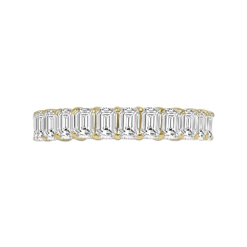 Marquee Jewels Emerald Cut Lab Grown Diamond Eternity Band in 14K Yellow Gold (7.60 Carat TW)