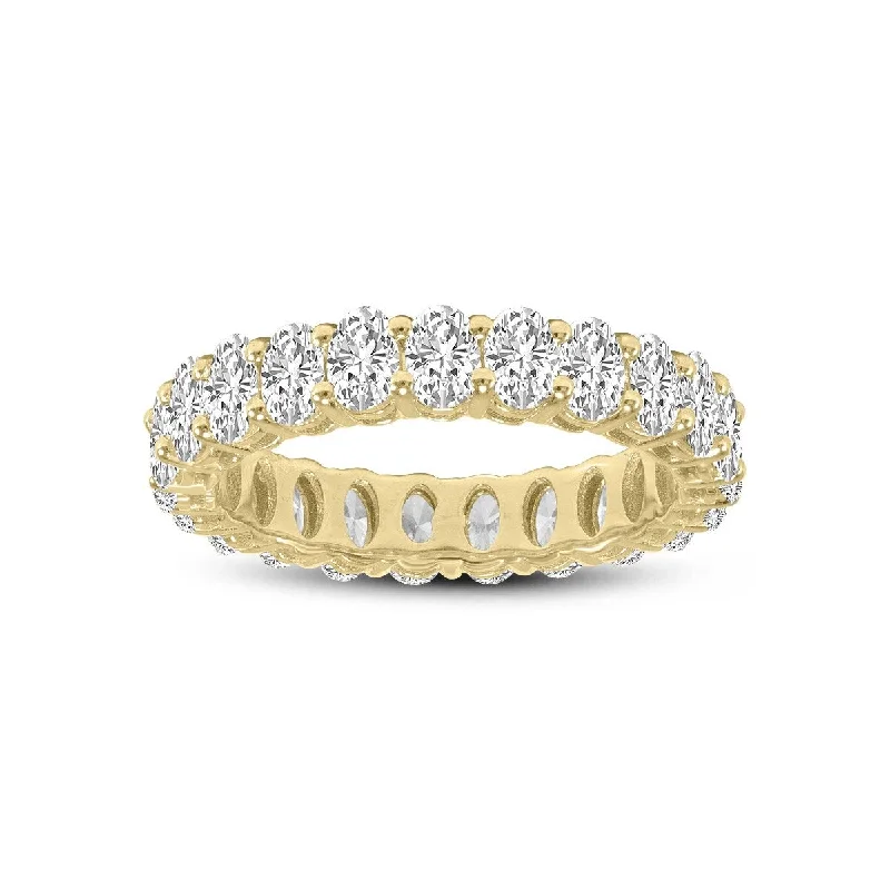 Marquee Jewels Oval Lab Grown Diamond Eternity Band in 14K Yellow Gold (5.40 Carat TW)