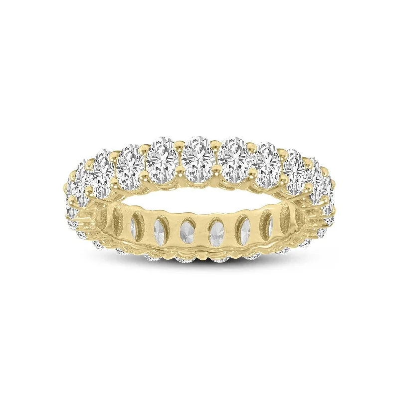 Marquee Jewels Oval Lab Grown Diamond Eternity Band in 14K Yellow Gold (6.80 Carat TW)