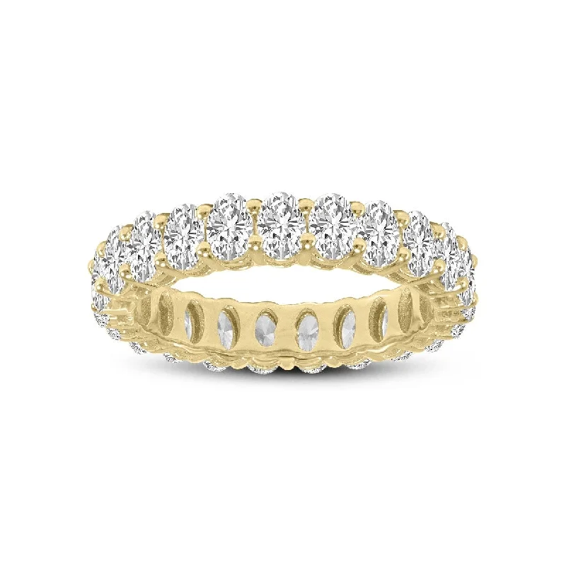 Marquee Jewels Oval Lab Grown Diamond Eternity Band in 14K Yellow Gold (8 Carat TW)