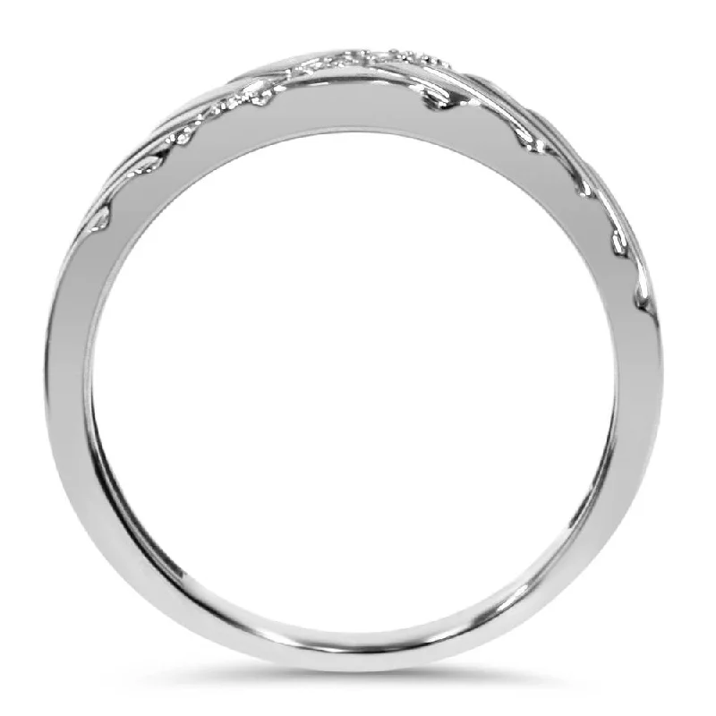 Mens Diamond White Gold Wedding Ring