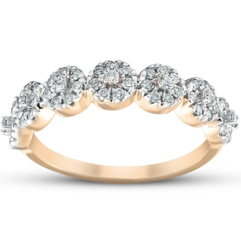 Pompeii3 10k Yellow Gold 1/2 Ct TDW Diamond Wedding Ring Womens Anniversary Band