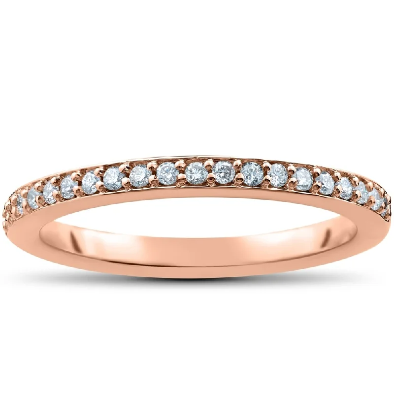 Pompeii3 14k Rose Gold 1/4 Ct TDW Diamond Wedding Ring Lab Grown (G-H/VS1-VS2)