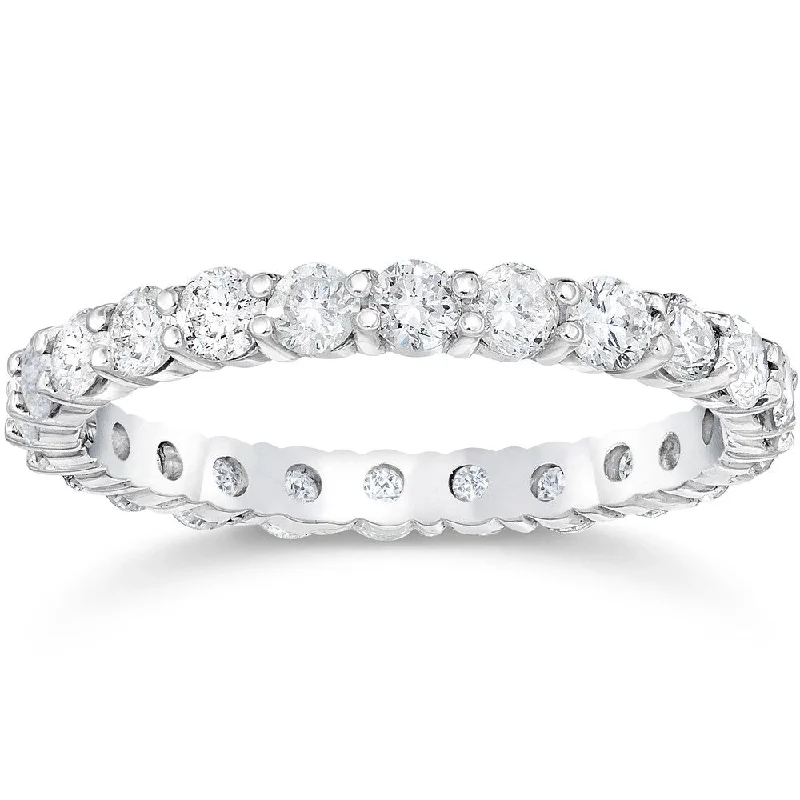 Pompeii3 14k White Gold 1 1/2 ct TDW Diamond Eternity Wedding Ring Lab Grown (G-H/SI1-SI2)