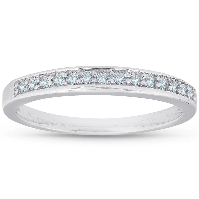 Pompeii3 14k White Gold 1/4 Ct TDW Diamond Wedding Ring Lab Grown (G-H/VS1-VS2)