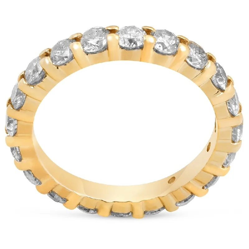 Pompeii3 14k Yellow Gold 2 ct TDW Diamond Eternity Ring Womens Wedding Anniversary Band - White