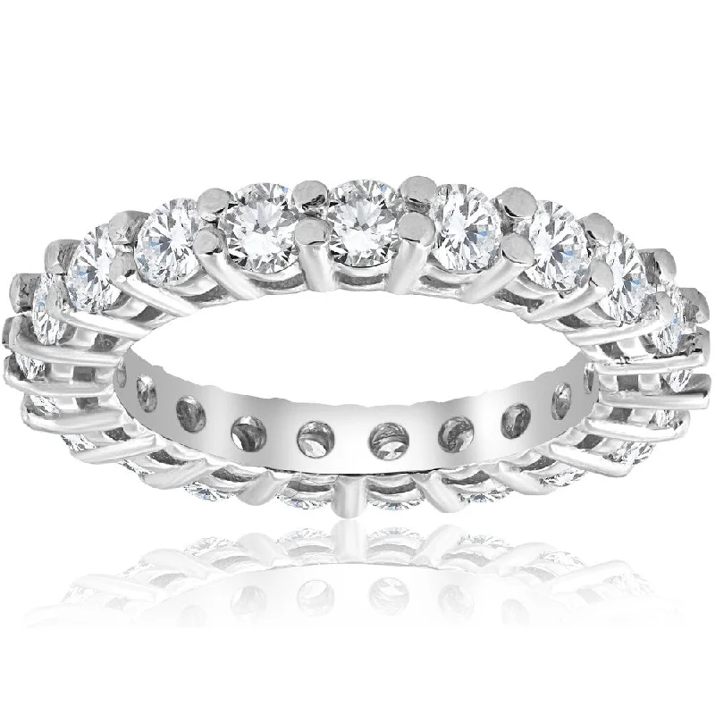 Pompeii3 2 3/8 cttw 14K White Gold Round Shared Prong Diamond Eternity Ring - White H-I