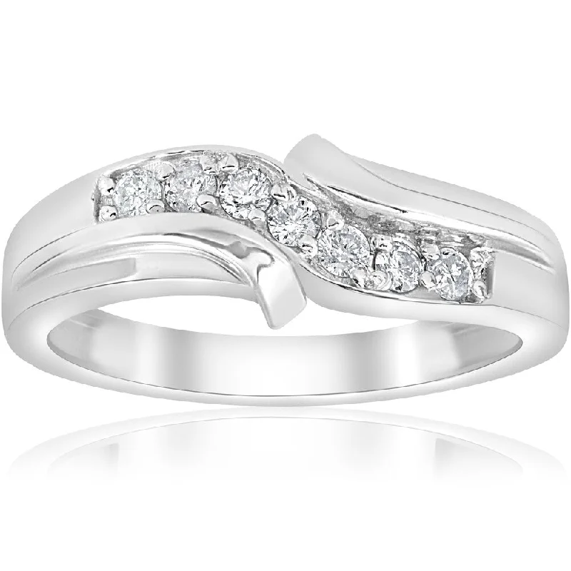 Pompeii3 Platinum 1/4 ct TDW Mens Diamond Wedding Ring Band