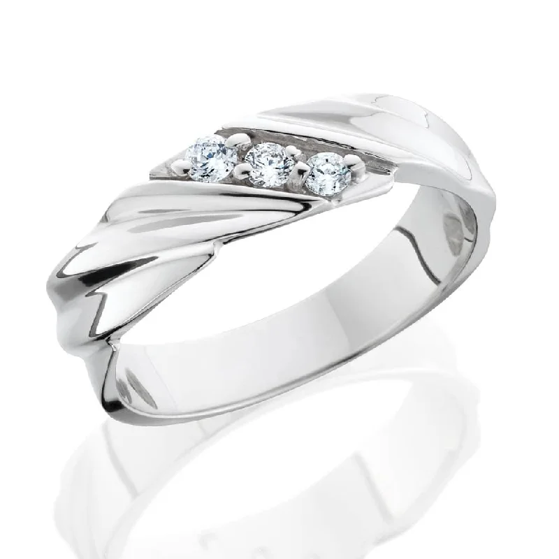 Three Stone Diamond White Gold Wedding Ring